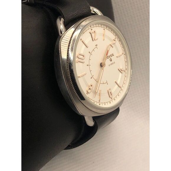 Fossil Q FTW1200 Women's Black Leather Analog Dial Wrist Hybrid Smart Watch HK20 - Picture 3 of 9
